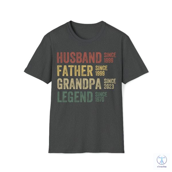 Personalized Dad Grandpa Shirt Fathers Day Shirt Husband Father Grandpa Legend Grandfather Custom Dates riracha 1