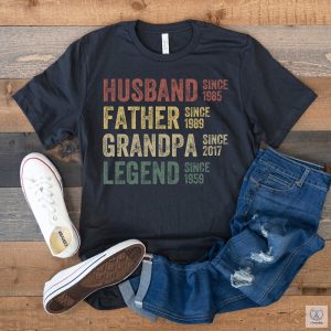 Personalized Dad Grandpa Shirt Fathers Day Shirt Husband Father Grandpa Legend Grandfather Custom Dates riracha 3