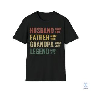 Personalized Dad Grandpa Shirt Fathers Day Shirt Husband Father Grandpa Legend Grandfather Custom Dates riracha 4