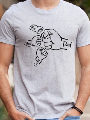 Custom Fist Bump Dad Shirt Dad Shirt With Kids Names Fathers Day Gift New Dad Shirt New Dad Gift Personalized Grandpa Shirt riracha 3