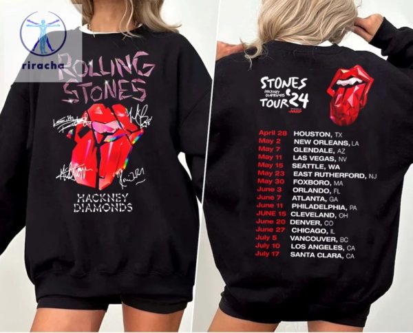 Rolling Stones 2024 Tour Tee Shirt Hackney Diamonds Tour Shirt Rolling Stones Tour 2024 Cities Rolling.Stones Tour Unique riracha 1