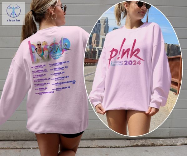 Pink Singer Summer Carnival 2024 Tour Sweatshirt Pink Fan Lovers Shirt Music Tour 2024 Shirt Trustfall Album Shirt P Nk Tour 2024 Unique riracha 5