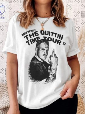 Zach Bryan Quittin Time Tour Shirt Funny Middle Finger Zach Bryan Shirt Zach Bryan Retro 90S Zach Bryan Merch Unique riracha 3