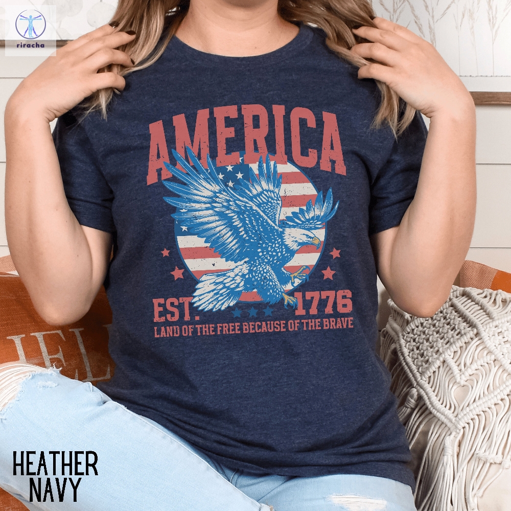 Usa Shirt Fourth Of July Shirt Shirt 1776 Tee Summer Bbq Shirt Red White And Blue America Tee Patriotic America Retro 4Th Of July Unique