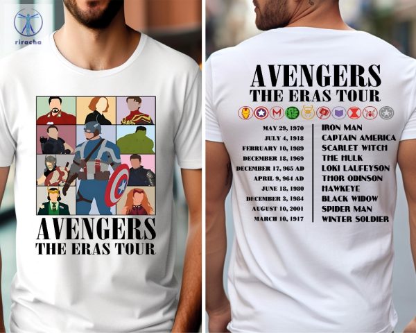 Disney Avengers The Eras Tour Shirt Marvel Super Hero Shirt Disneyland Hulk Shirts Winter Soldier Iron Man Unique riracha 2