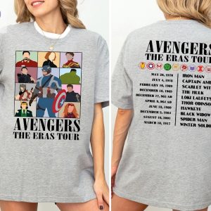 Disney Avengers The Eras Tour Shirt Marvel Super Hero Shirt Disneyland Hulk Shirts Winter Soldier Iron Man Unique riracha 3