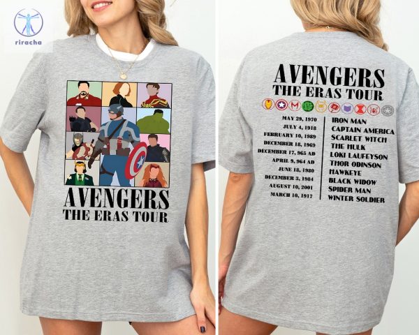 Disney Avengers The Eras Tour Shirt Marvel Super Hero Shirt Disneyland Hulk Shirts Winter Soldier Iron Man Unique riracha 3
