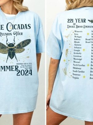 The Cicadas Reunion Tour Summer 2024 Shirt Double Broods Xiii Xix Cicada Scream Skreeee Insect Nature Lover Tee Unique riracha 2