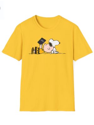 Peanuts Snoopy Charlie Brown Reading Anarchists Cookbook Tribute T Shirt Snoopy Dday Charlie Brown Superstar Unique riracha 3