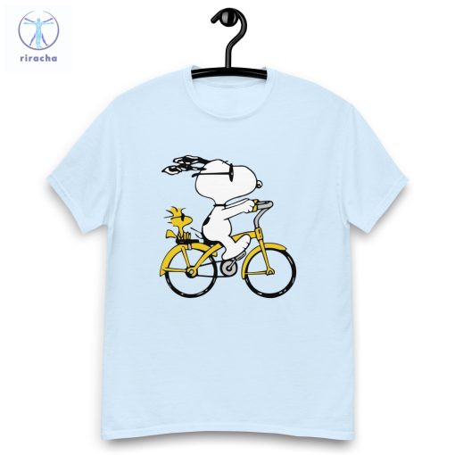 Peanuts Snoopy Woodstock Riding Bike T Shirt Cartoon T Shirt Snoopy Dday Charlie Brown Superstar Unique riracha 4