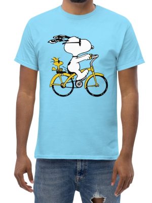 Peanuts Snoopy Woodstock Riding Bike T Shirt Cartoon T Shirt Snoopy Dday Charlie Brown Superstar Unique riracha 5