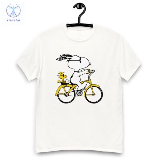 Peanuts Snoopy Woodstock Riding Bike T Shirt Cartoon T Shirt Snoopy Dday Charlie Brown Superstar Unique riracha 6