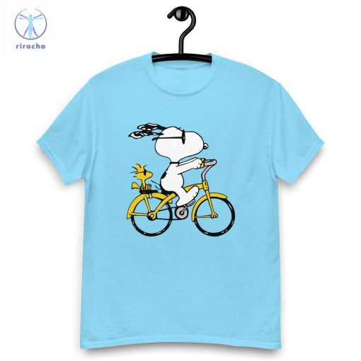 Peanuts Snoopy Woodstock Riding Bike T Shirt Cartoon T Shirt Snoopy Dday Charlie Brown Superstar Unique riracha 8