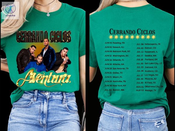 Two Sided Aventura Tour Shirt Aventura Bachata Graphic Shirt Aventura Concert Group Shirt Romeo Santos Shirt Unique riracha 5