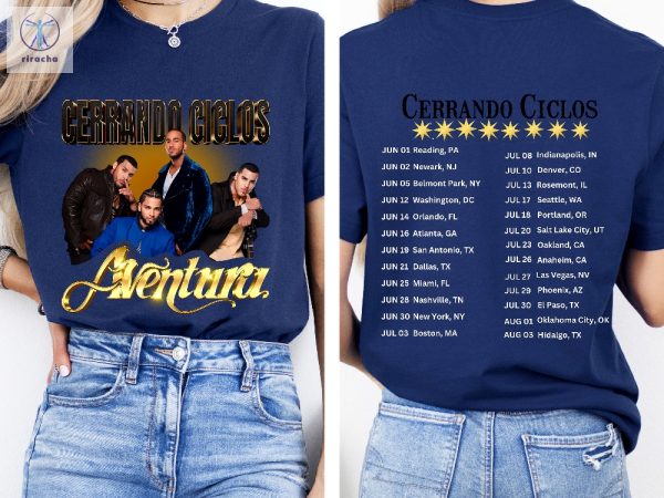 Two Sided Aventura Tour Shirt Aventura Bachata Graphic Shirt Aventura Concert Group Shirt Romeo Santos Shirt Unique riracha 6