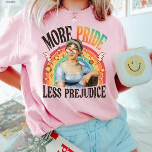 More Pride Less Prejudice Shirt Jane Austen Shirt Proud Ally Shirt Pride Month Shirt More Pride Less Prejudice Shirts Unique riracha 3