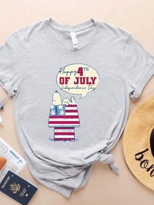 Military Snoopy American Flag Shirt Happy Wednesday Snoopy Shirt Snoopy Dog Cartoon Shirt Snoopy Fourth Of July Shirt riracha 3