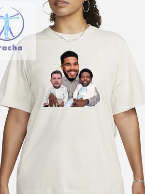 Jayson Tatum Carrying Kyrie Irving And Luka Doncic Shirts Jayson Tatum Carrying Luka Doncic And Kyrie Irving Shirts riracha 2