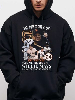 In Memory Of Say Hey Kid June 18 2024 Willie Mays Thank You For The Memories Shirts Willie Mays Thank You Shirts Unique riracha 4