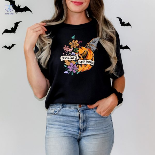 Sorta Sweet Sorta Spooky Shirt Halloween Wildflower Shirt Halloween Pumpkin Shirt Halloween Womens Shirt riracha 1