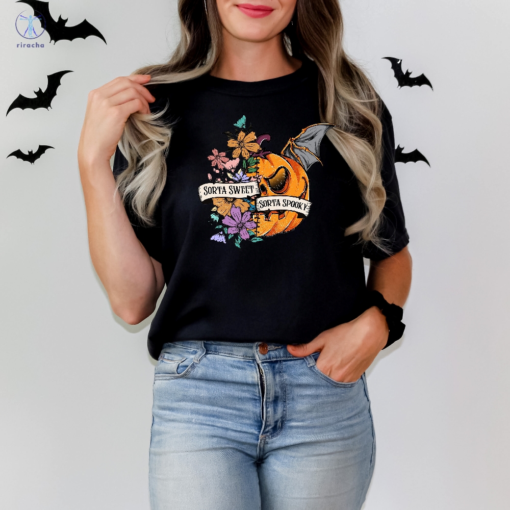 Sorta Sweet Sorta Spooky Shirt Halloween Wildflower Shirt Halloween Pumpkin Shirt Halloween Womens Shirt