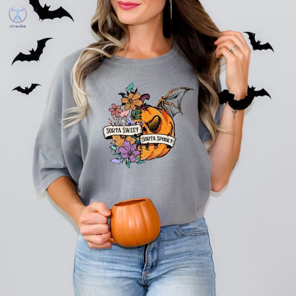 Sorta Sweet Sorta Spooky Shirt Halloween Wildflower Shirt Halloween Pumpkin Shirt Halloween Womens Shirt riracha 2