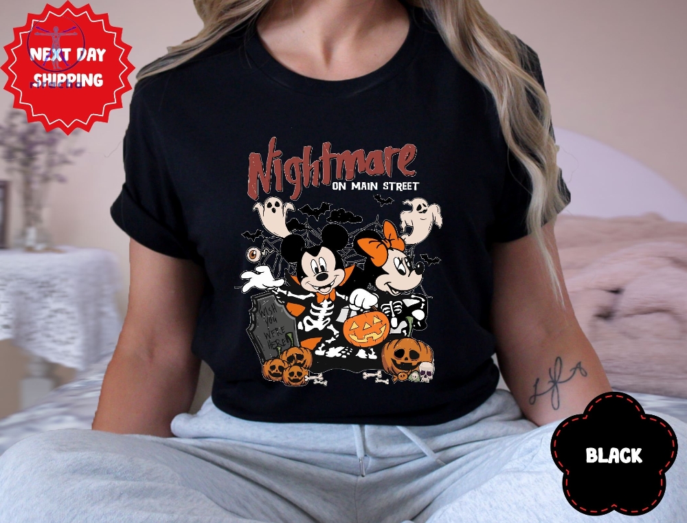 Disney Halloween Nightmare Shirt Mickey Minnie Halloween Shirt Disney Halloween Shirt Nightmare On The Main Street