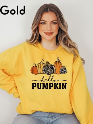 Hello Pumpkin Sweatshirt Cute Fall Sweatshirts For Women Thanksgiving Gift Halloween Sweatshirts For Women riracha 2