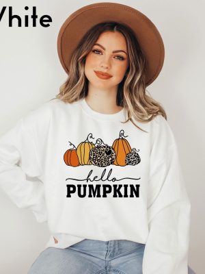 Hello Pumpkin Sweatshirt Cute Fall Sweatshirts For Women Thanksgiving Gift Halloween Sweatshirts For Women riracha 4