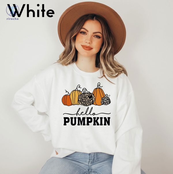 Hello Pumpkin Sweatshirt Cute Fall Sweatshirts For Women Thanksgiving Gift Halloween Sweatshirts For Women riracha 4