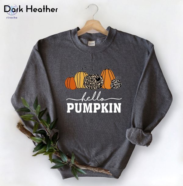 Hello Pumpkin Sweatshirt Cute Fall Sweatshirts For Women Thanksgiving Gift Halloween Sweatshirts For Women riracha 5