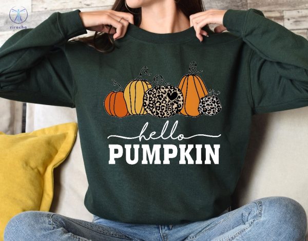 Hello Pumpkin Sweatshirt Cute Fall Sweatshirts For Women Thanksgiving Gift Halloween Sweatshirts For Women riracha 6