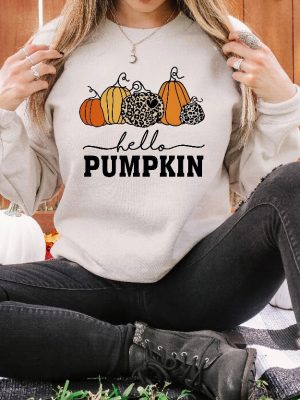 Hello Pumpkin Sweatshirt Cute Fall Sweatshirts For Women Thanksgiving Gift Halloween Sweatshirts For Women riracha 7