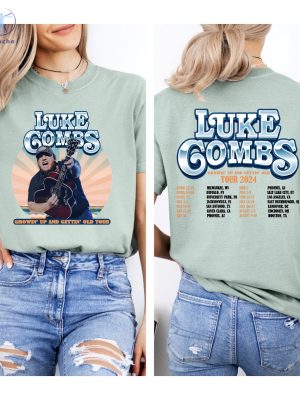 Luke Combs Setlist 2024 Shirts Luke Combs Growin Up And Gettin Old Tour Luke Combs Openers 2024 Shirts Unique riracha 3