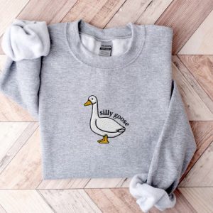 Silly Goose Embroidered Sweatshirt Silly Goose Embroidered Shirt Silly Goose Embroidered Shirt Unique riracha 2