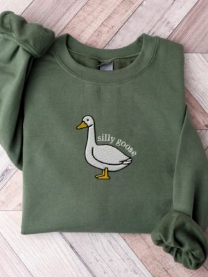 Silly Goose Embroidered Sweatshirt Silly Goose Embroidered Shirt Silly Goose Embroidered Shirt Unique riracha 4