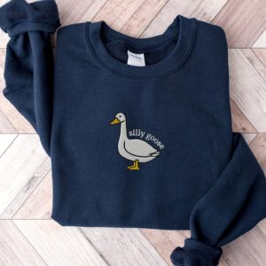 Silly Goose Embroidered Sweatshirt Silly Goose Embroidered Shirt Silly Goose Embroidered Shirt Unique riracha 6