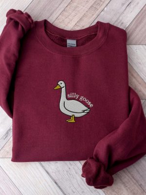 Silly Goose Embroidered Sweatshirt Silly Goose Embroidered Shirt Silly Goose Embroidered Shirt Unique riracha 7