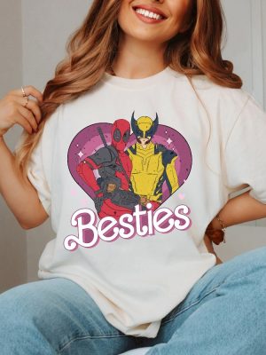 Cute Deadpool Wolverine Besties Forever Shirt Wolverine Deadpool Movie Tee Superhero Best Friends Shirt riracha 4