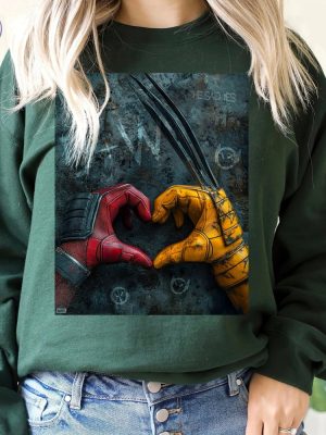 Deadpool Wolverine Heart Hand Shirt Deadpool Lfg Shirt Wade Wilson Hugh Jackman Marvel Couple Shirt riracha 2