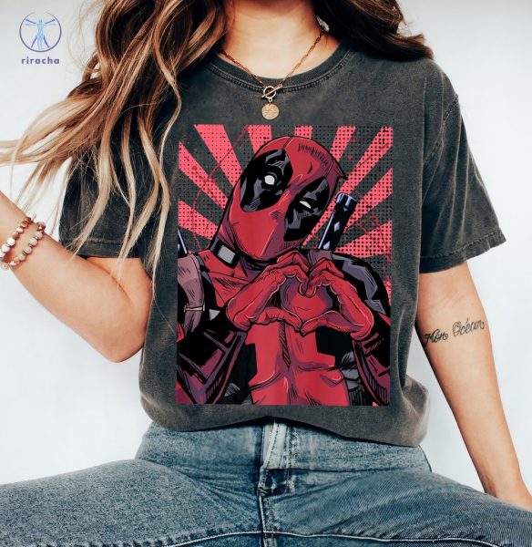 Marvel Deadpool Closed Hand Heart Shirt Disneyland Family Matching Shirt Marvel Comic Shirt Wdw Epcot Theme Park Shirt riracha 4