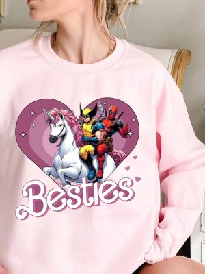 Cute Deadpool Wolverine Besties Forever Shirt Deadpool Wolverine Shirt Superhero Best Friends Shirt Gift For Men And Women riracha 4