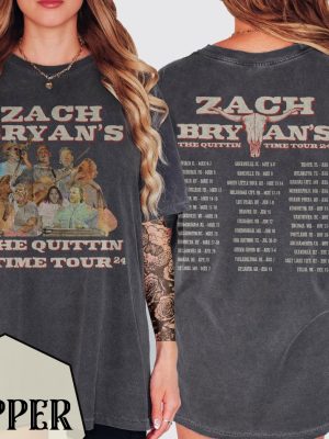 Zach Bryan Quittin Time Tour Merch Zach Bryan Concert T Shirt Zach Bryan Merch Zach Bryan Set List T Shirt Unique riracha 2