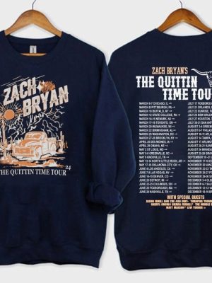 Zach Bryan Sweatshirt Zach Lane Bryan Tour Shirt Zach Bryan Tour Dayes Shirt Zach Bryan Last Tour Shirt Zach Bryan Quittin Time Tour Merch riracha 2