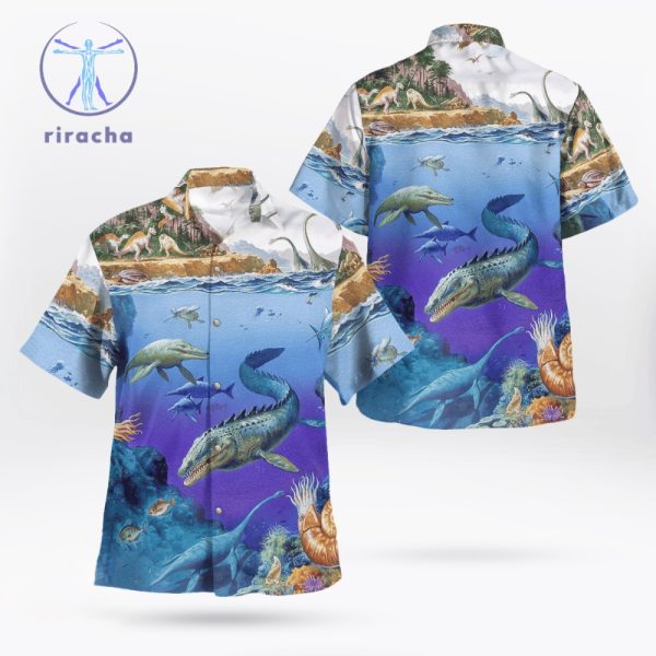 The Cretaceous Period Dinosaurs Hawaiian Shirt riracha 1