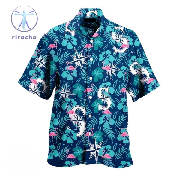 Night 2024 Settle Mariners Flamingo Hibiscus Flower Hawaiian Shirt riracha 1