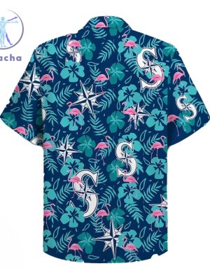 Night 2024 Settle Mariners Flamingo Hibiscus Flower Hawaiian Shirt riracha 2