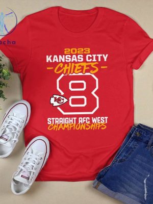 Kansas City Chiefs Red Eight Time Afc West Division Champions T Shirt Tee Shirt Hoodie riracha 2