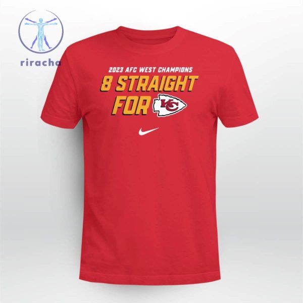 Kansas City Chiefs Eight Time Afc West Division Champions T Shirt Hoodie Sweatshirt riracha 1