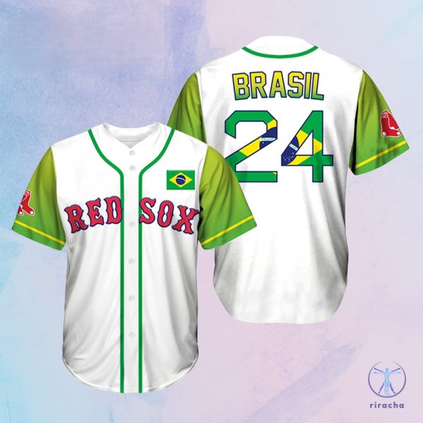 Red Sox Brazilian Jersey Red Sox Brazilian Community Celebration Jersey 2024 Giveaways Unique riracha 1